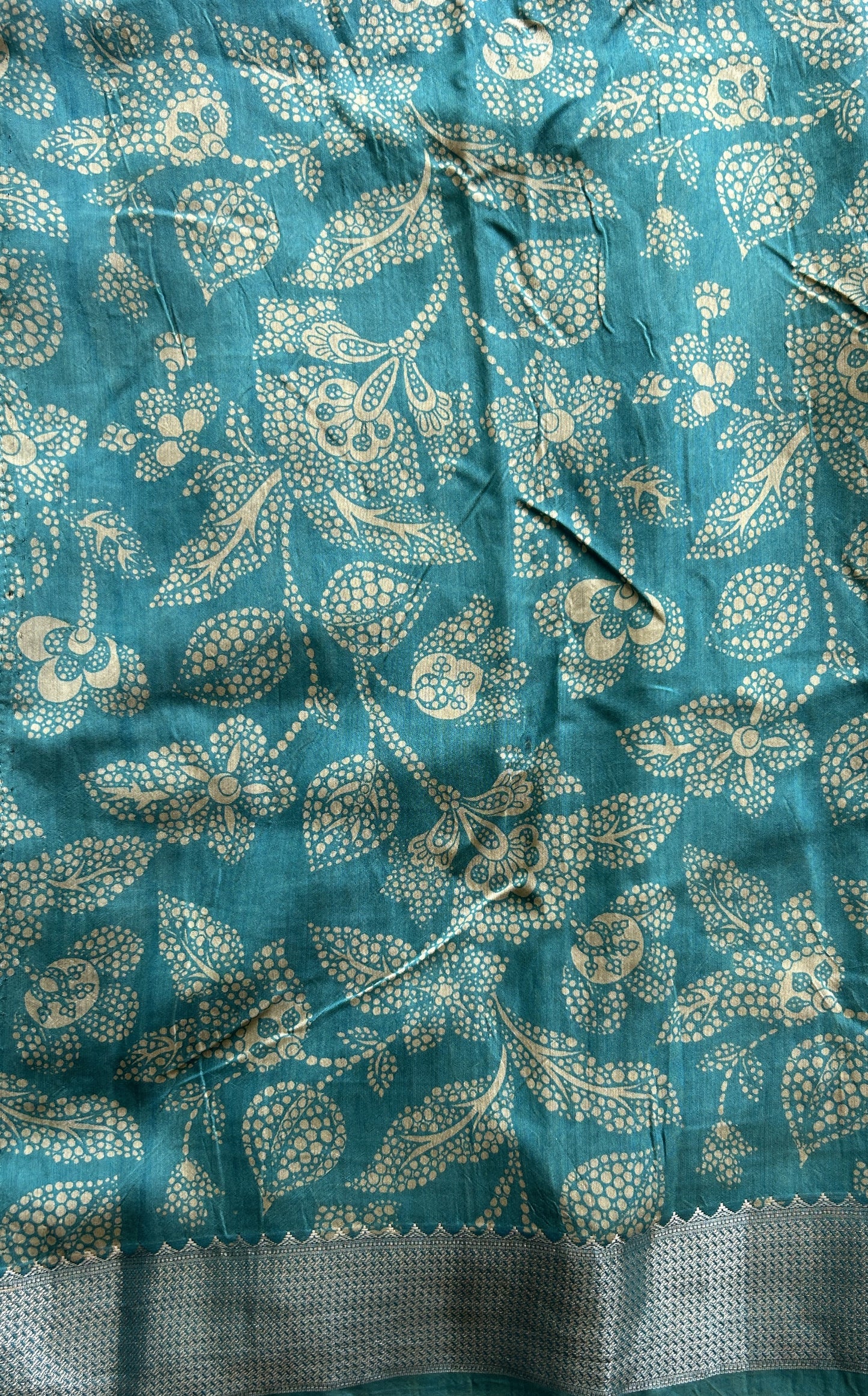 Dola Crepe Saree Ink Blue Colored Complemented with a Zari Border. - Sampradaya Designer Studio