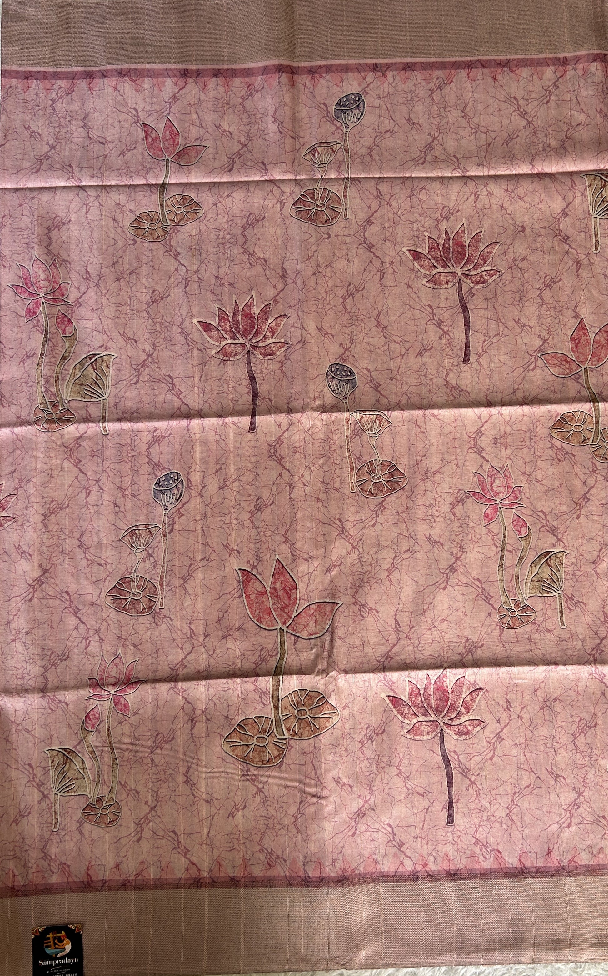 Semi Tussar Saree Baby Pink Colored complemented with a Zari Border. - Sampradaya Designer Studio