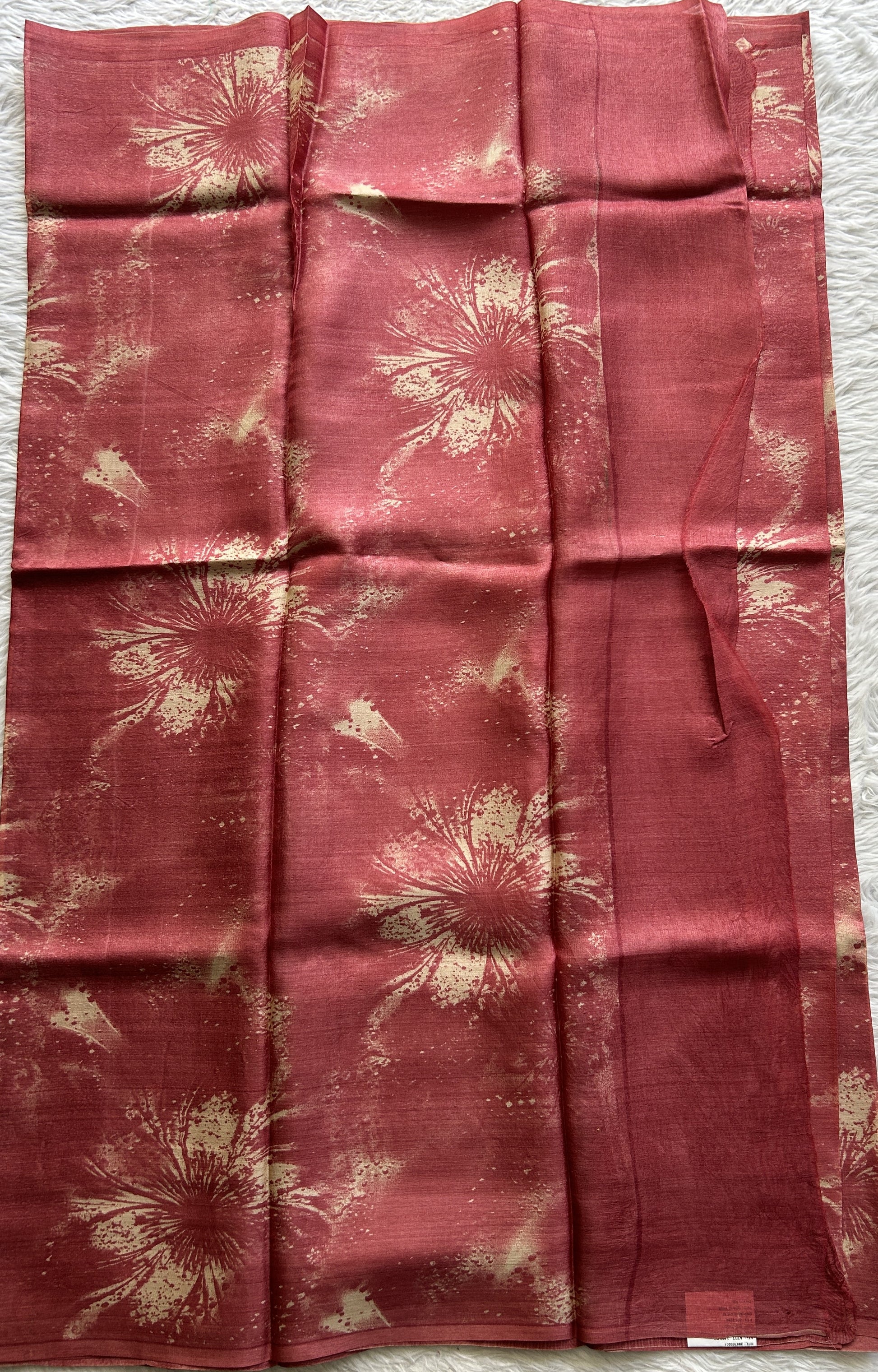 Banarasi Crepe silk Saree Onion Pink colored complemented with a borderless. - Sampradaya Designer Studio