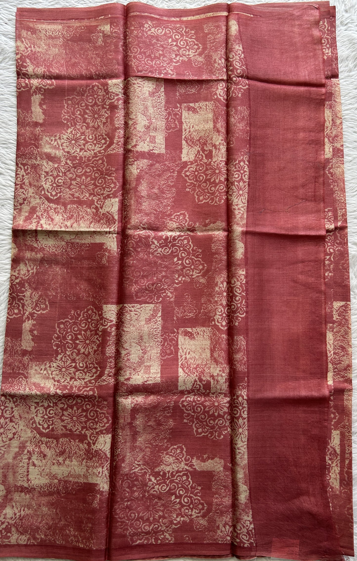 Banarasi Crepe silk Saree Onion Pink colored complemented with a borderless. - Sampradaya Designer Studio