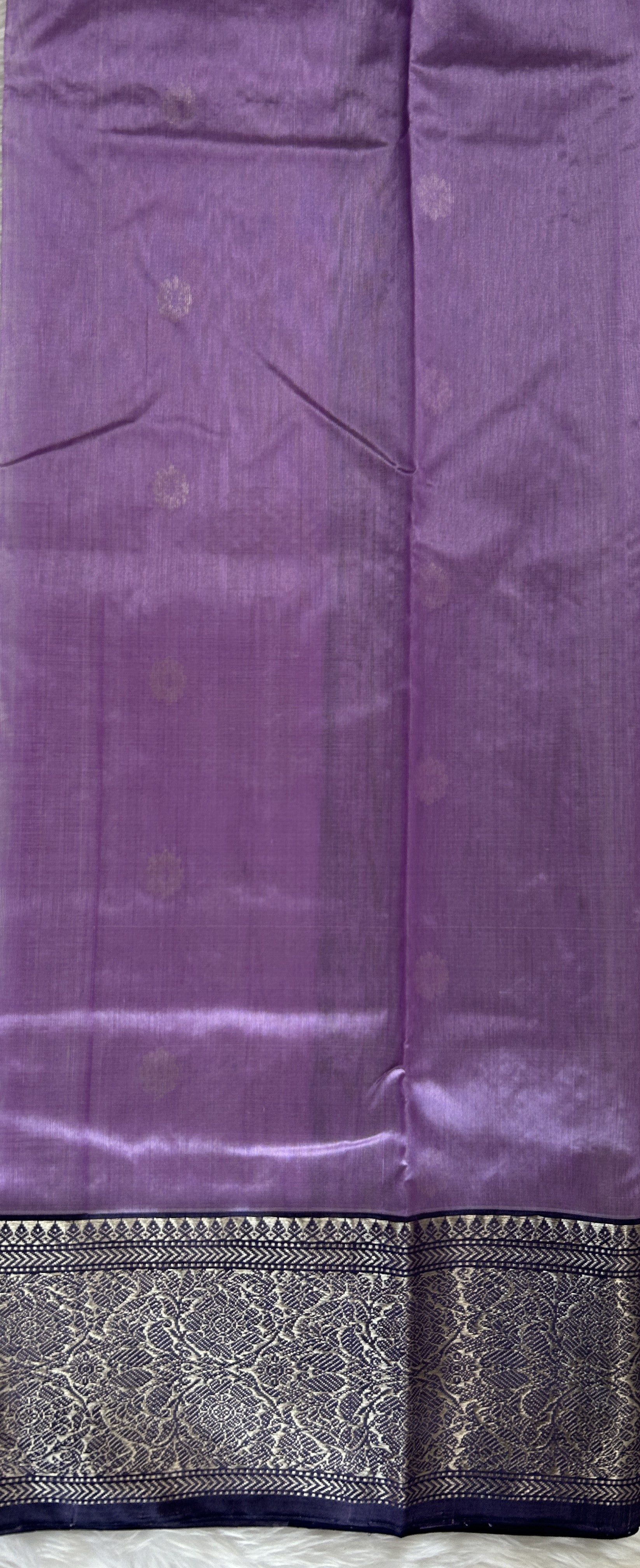 Chanderi Pattu Saree Purple colored saree complemented with a Light purple Kanchi border - Sampradaya Designer Studio