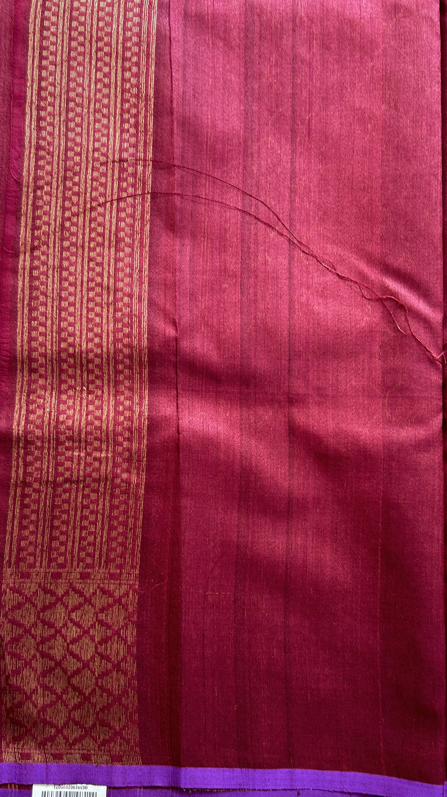 Dupion Silk Saree Maroon Colored Complemented with a Zari Border. - Sampradaya Designer Studio