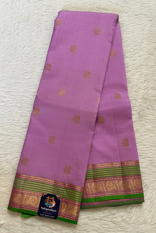 Copy of Kanjivaram Festive Silk Saree Dark Purple colored Saree complemented with a Buti border. - Sampradaya Designer Studio