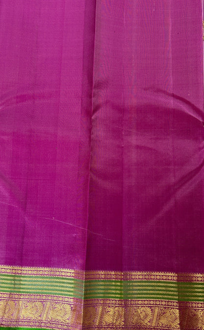 Copy of Kanjivaram Festive Silk Saree Dark Purple colored Saree complemented with a Buti border. - Sampradaya Designer Studio