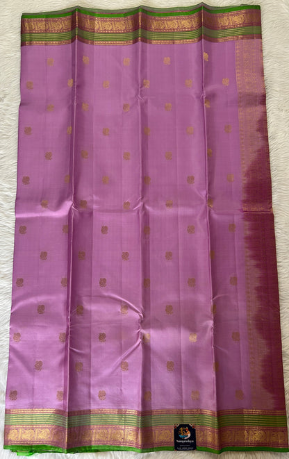 Copy of Kanjivaram Festive Silk Saree Dark Purple colored Saree complemented with a Buti border. - Sampradaya Designer Studio