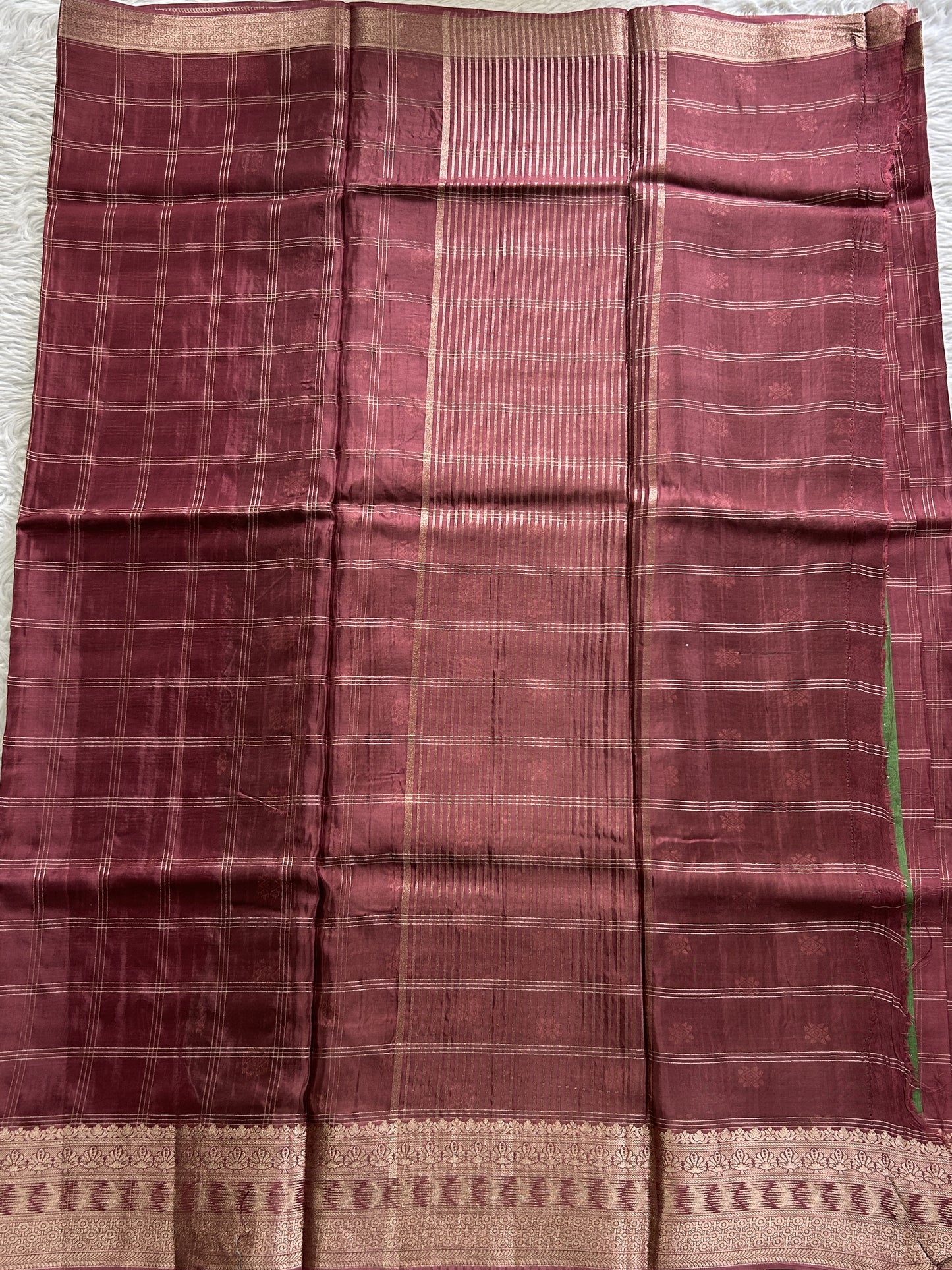 Satin Silk Saree Onion Pink Colored Complemented with a Zari Border. - Sampradaya Designer Studio