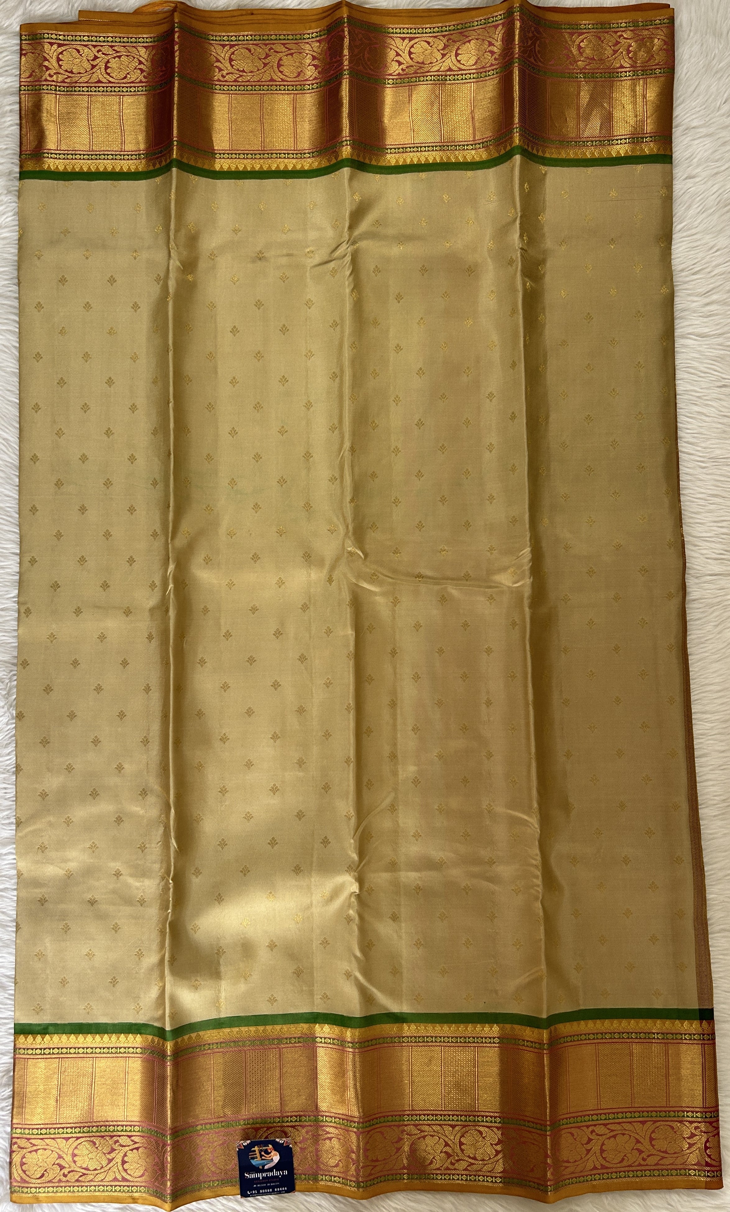 Antique Gold Handloom Chanderi Saree In Pure Silk – House Of Vaarasa