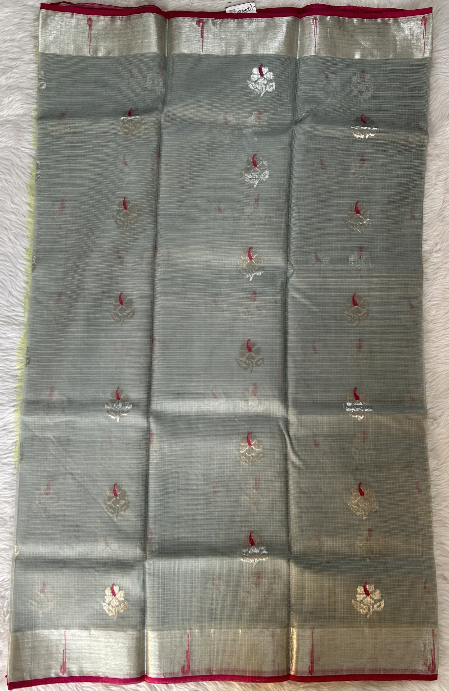 Zarikota saree Gray colored Saree complemented with a Muniya border. - Sampradaya Designer Studio