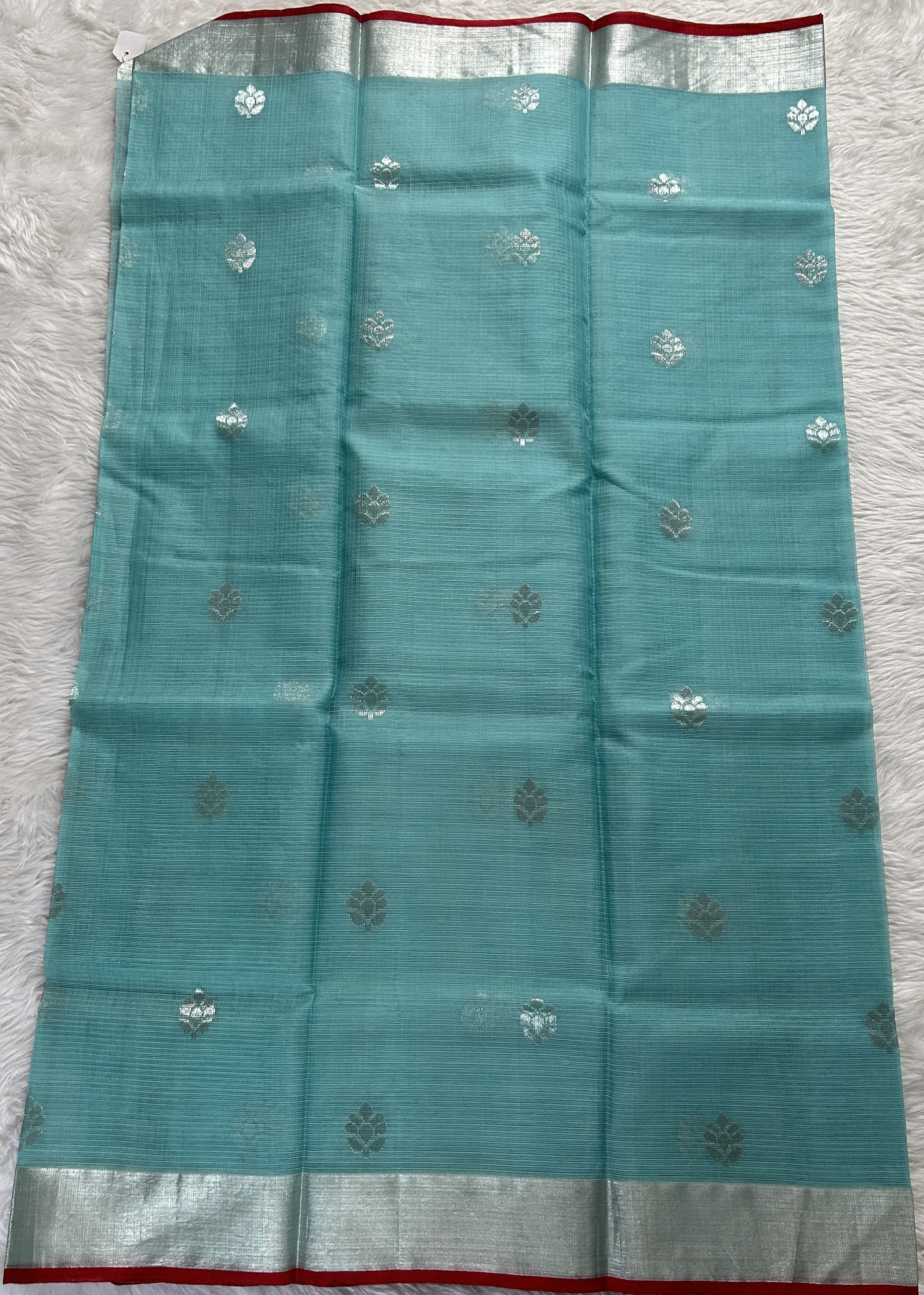 Zarikota saree Pastel Blue colored Saree complemented with a Silver Zari border. - Sampradaya Designer Studio