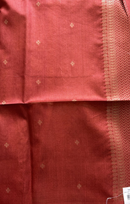 Semi Tussar Saree Maroon Colored complemented with a Borderless. - Sampradaya Designer Studio