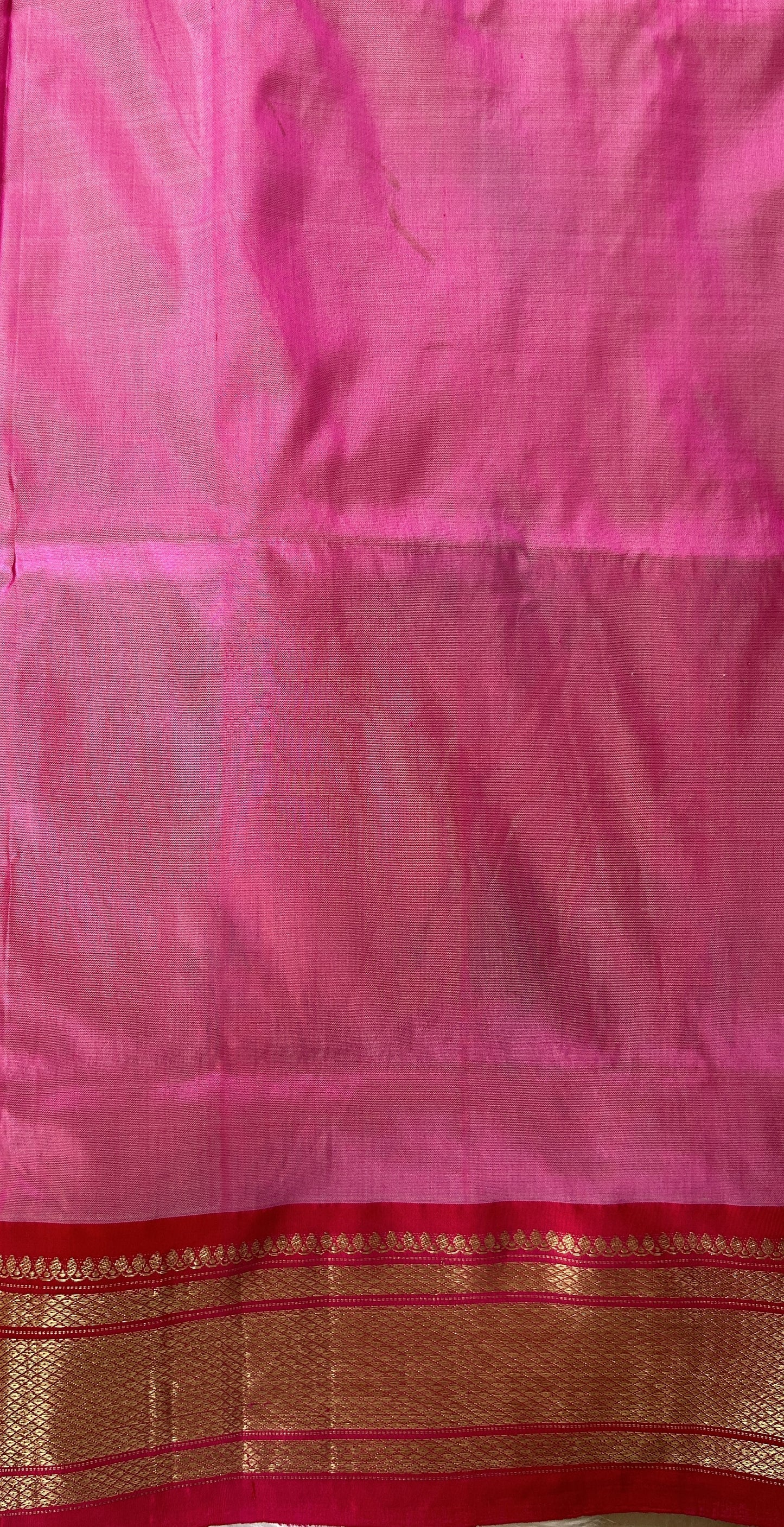 Paithani Silk Saree Baby Pink Colored Complemented With a Pink Colored Irkal Border - Sampradaya Designer Studio