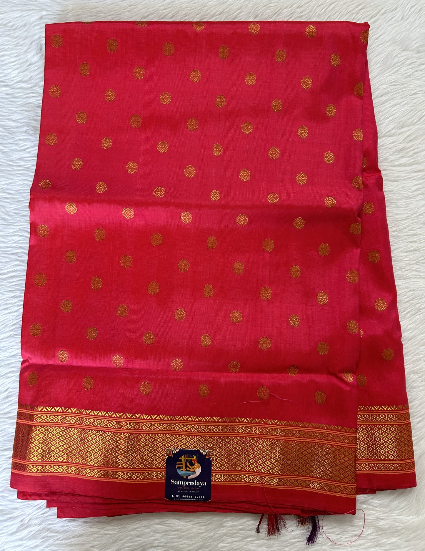 Paithani Silk Saree Pink Colored Saree Complemented With a Irkal Border - Sampradaya Designer Studio