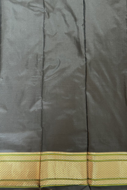 Paithani Silk Saree Black Colored Complemented With a Irkal Border - Sampradaya Designer Studio