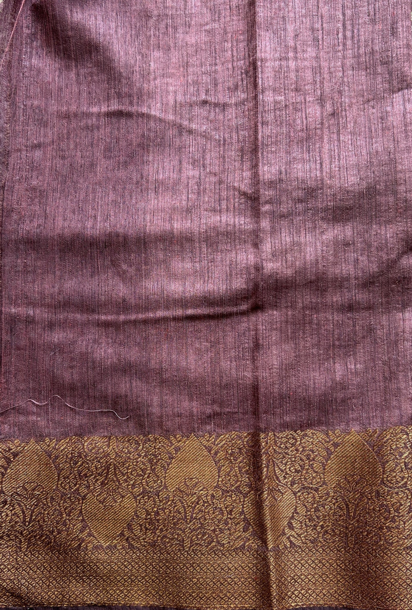 Maheshwari Chanderi Cotton Saree Dark Magenta Colored Complemented with a Zari Border. - Sampradaya Designer Studio