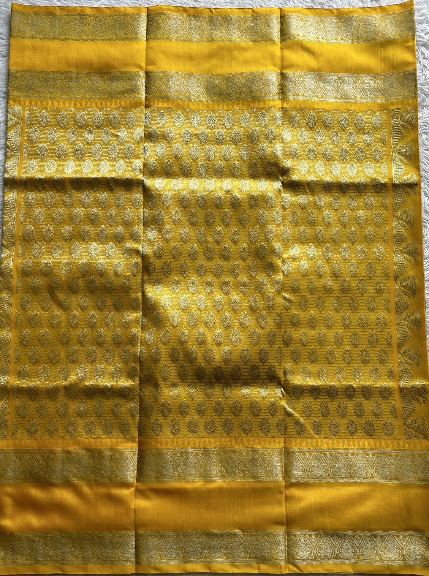 Venkatagiri Pattu Saree Light Yellow Colored Complemented With a Zari Border - Sampradaya Designer Studio