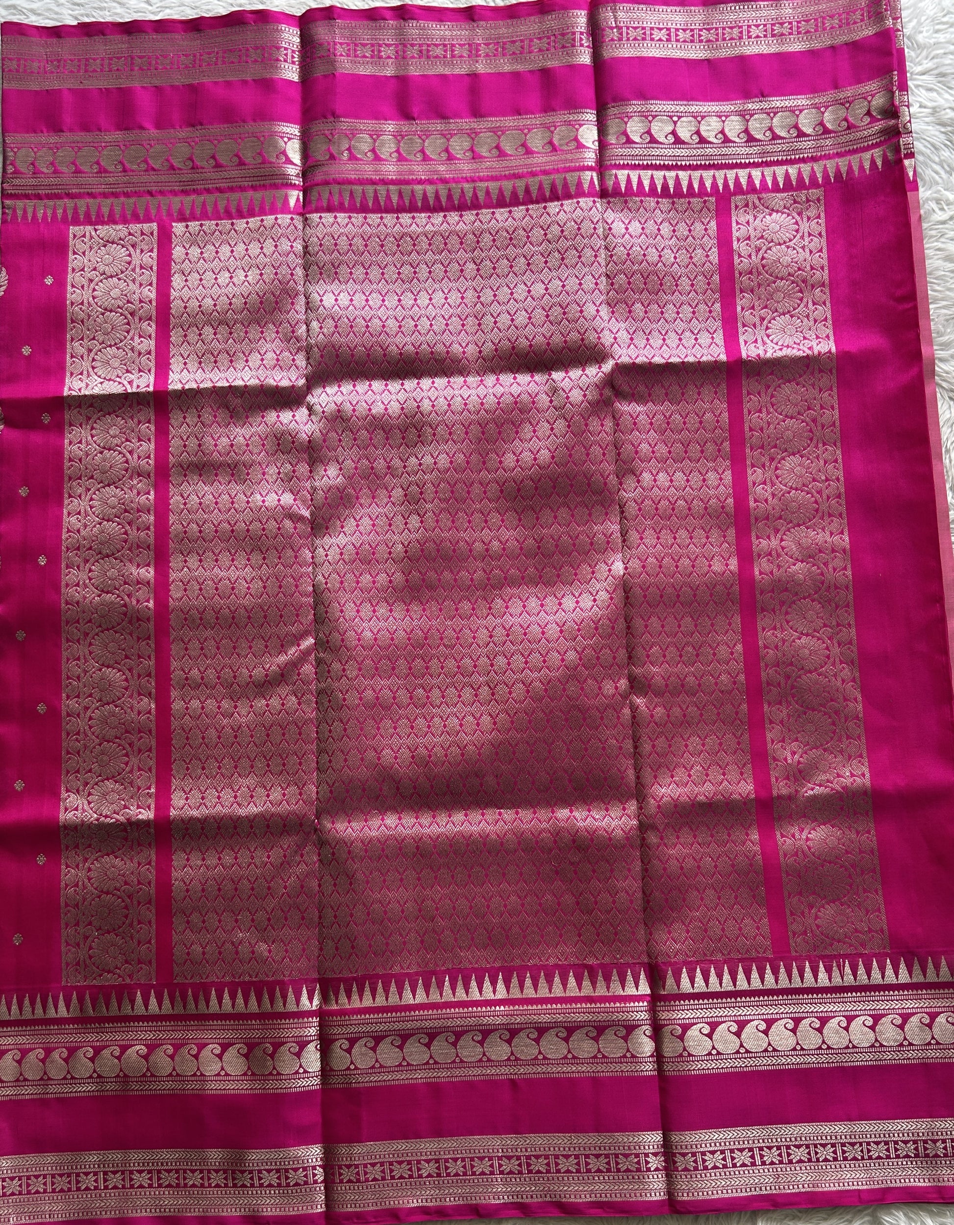 Venkatagiri Pattu Saree Light Pink Colored Complemented With a Zari Border - Sampradaya Designer Studio