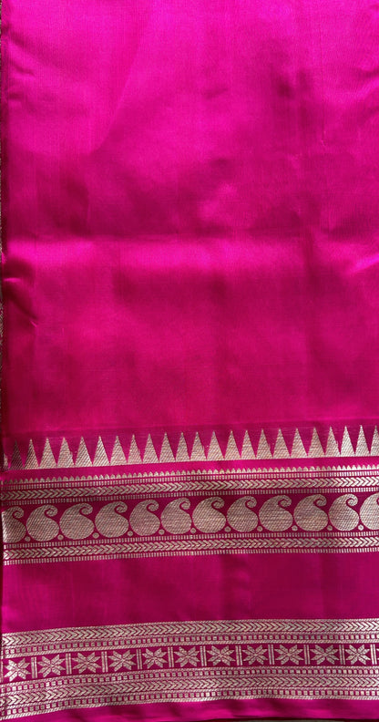 Venkatagiri Pattu Saree Light Pink Colored Complemented With a Zari Border - Sampradaya Designer Studio