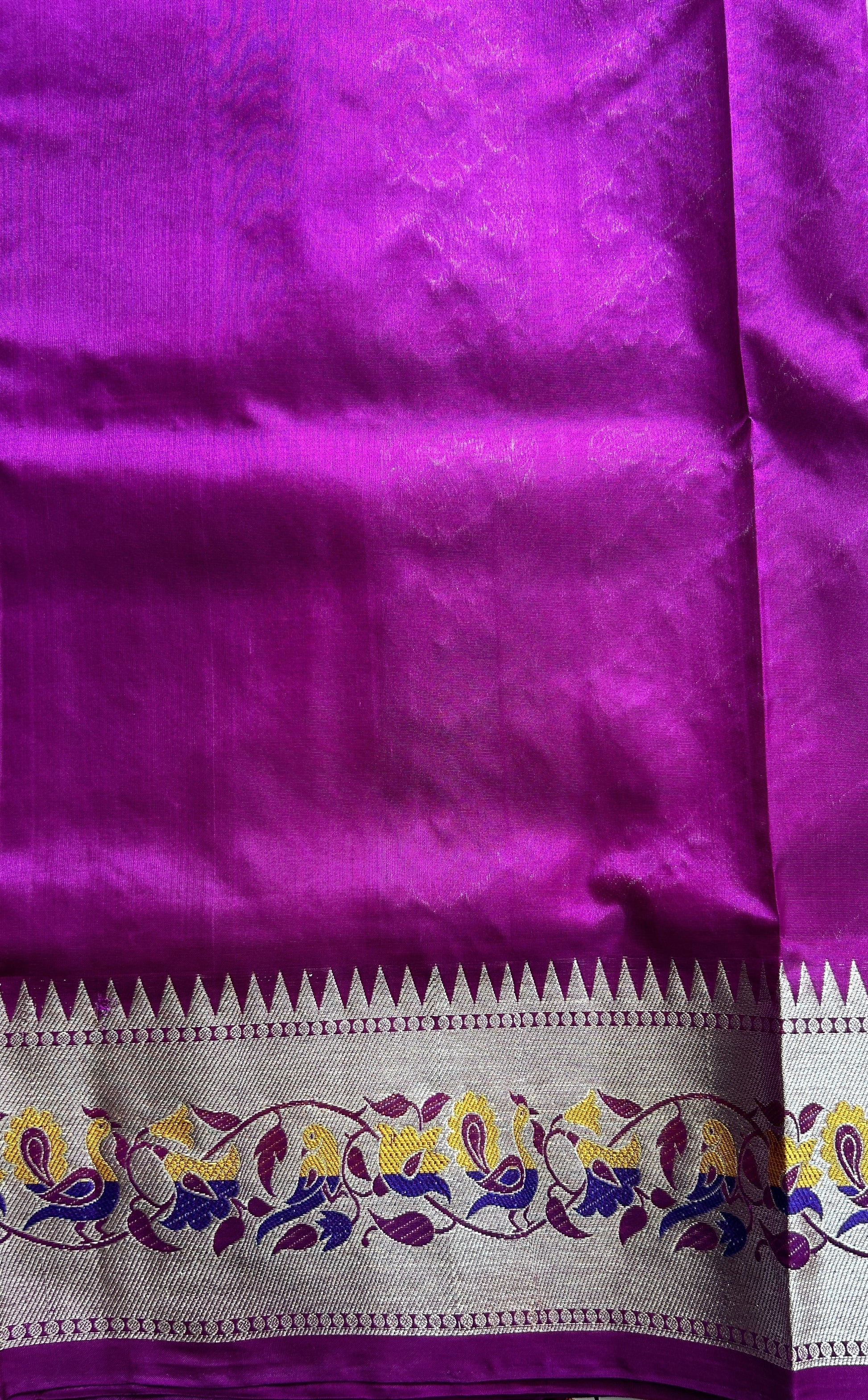 Venkatagiri Pattu Saree Lilac Colored Complemented With a Zari Border - Sampradaya Designer Studio