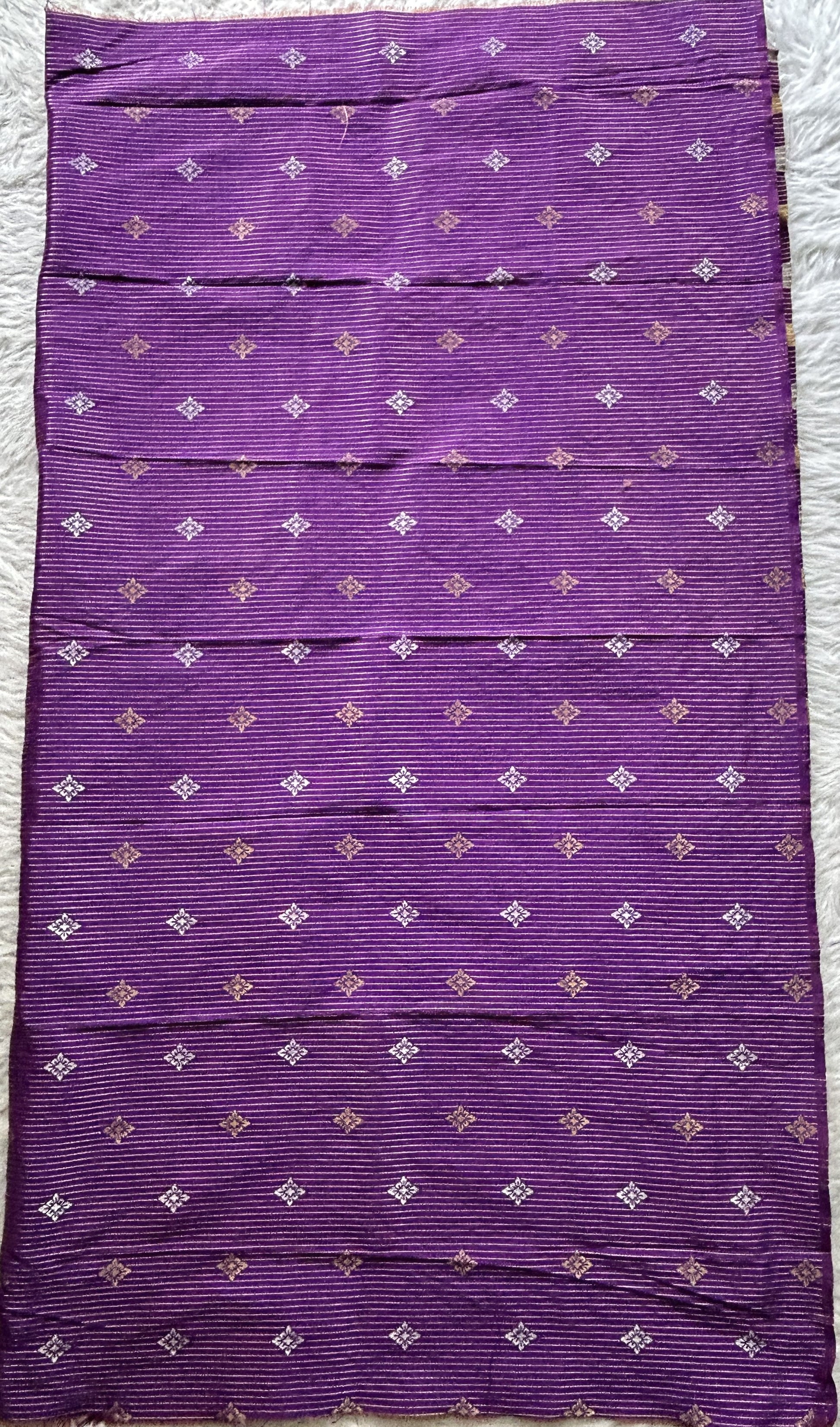 Banarasi Blouse Piece Violet Colored with a Zari Weaving. - Sampradaya Designer Studio