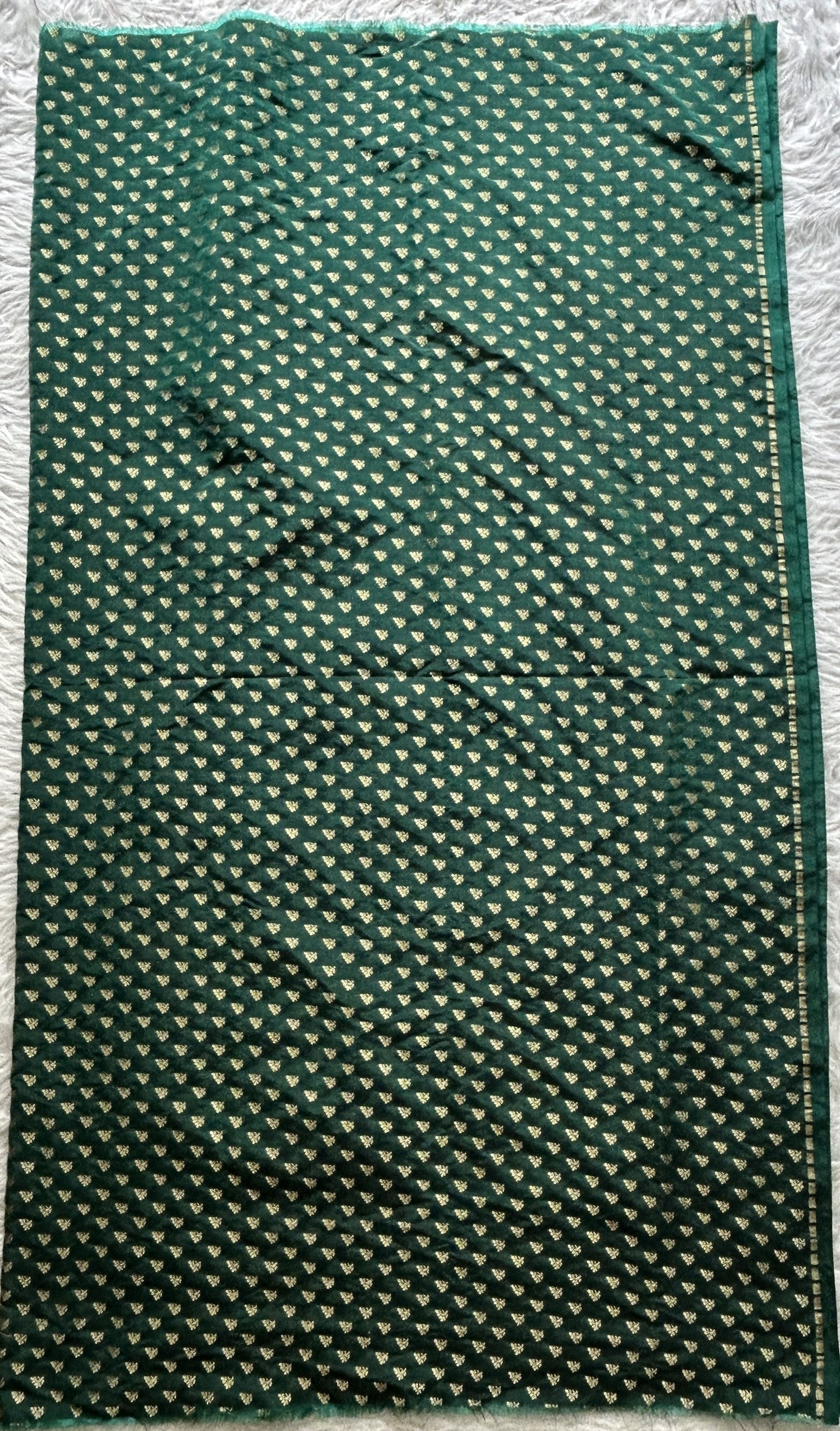 Banarasi Blouse Piece Bottle Green Colored with a Zari Weaving. - Sampradaya Designer Studio