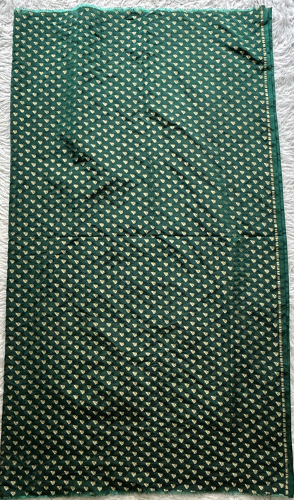 Banarasi Blouse Piece Bottle Green Colored with a Zari Weaving. - Sampradaya Designer Studio