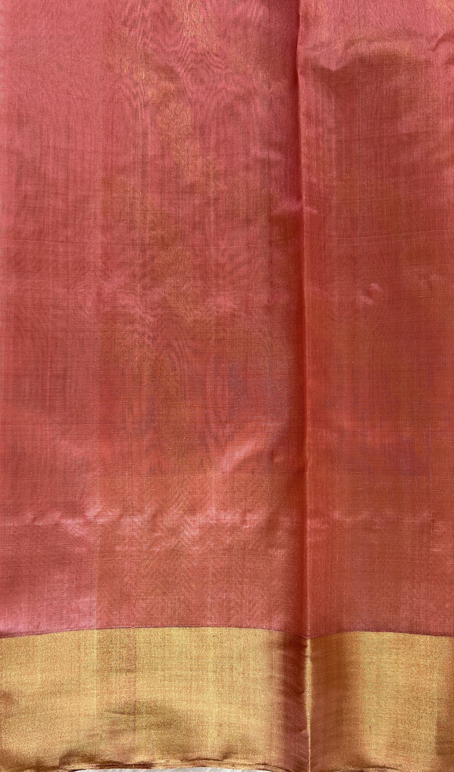 Chanderi Pattu Saree Pink colored saree complemented with a Gold Zari border - Sampradaya Designer Studio