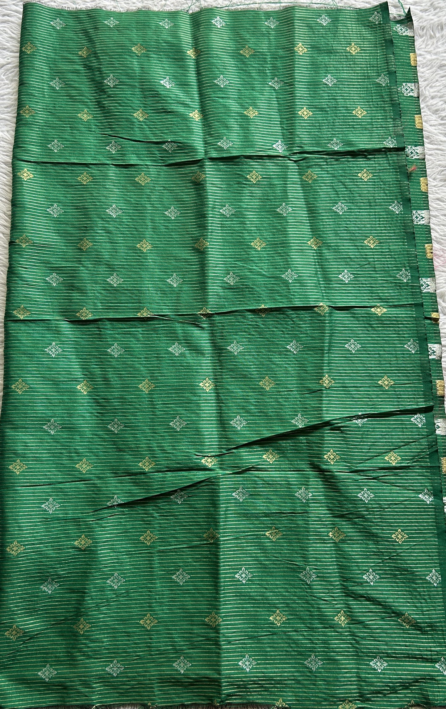 Banarasi Blouse Piece Bottle Green Colored with a Zari Weaving. - Sampradaya Designer Studio