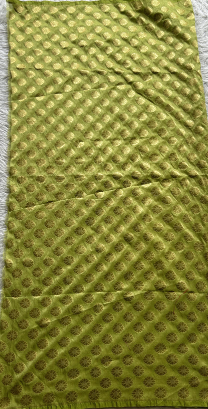 Banarasi Blouse Piece Parrot Green Colored with a Zari Weaving. - Sampradaya Designer Studio