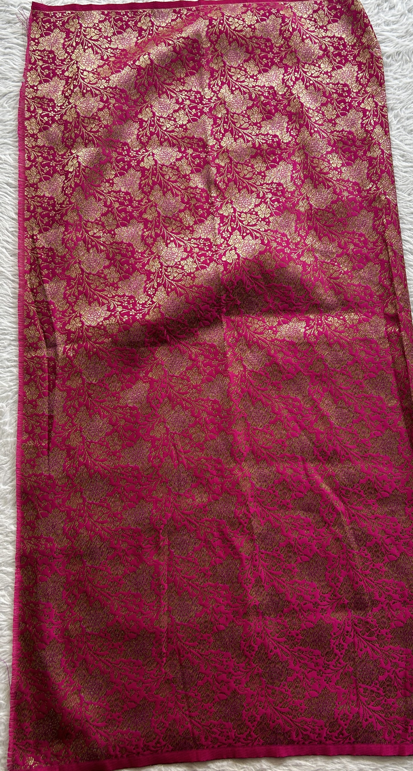 Banarasi Blouse Piece Dark Pink Colored with a Zari Weaving. - Sampradaya Designer Studio