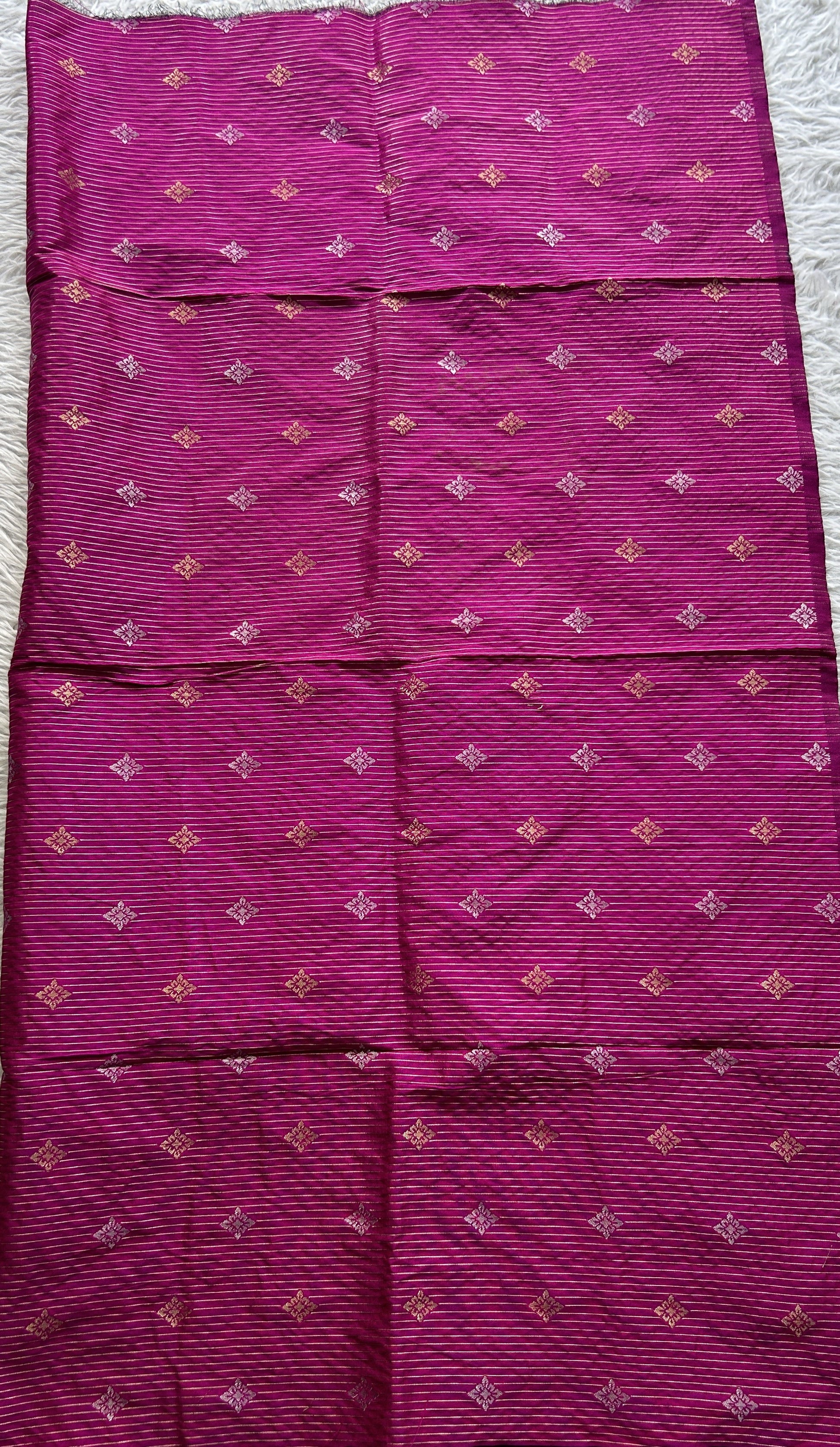 Banarasi Blouse Piece Pink Colored with a Zari Weaving. - Sampradaya Designer Studio