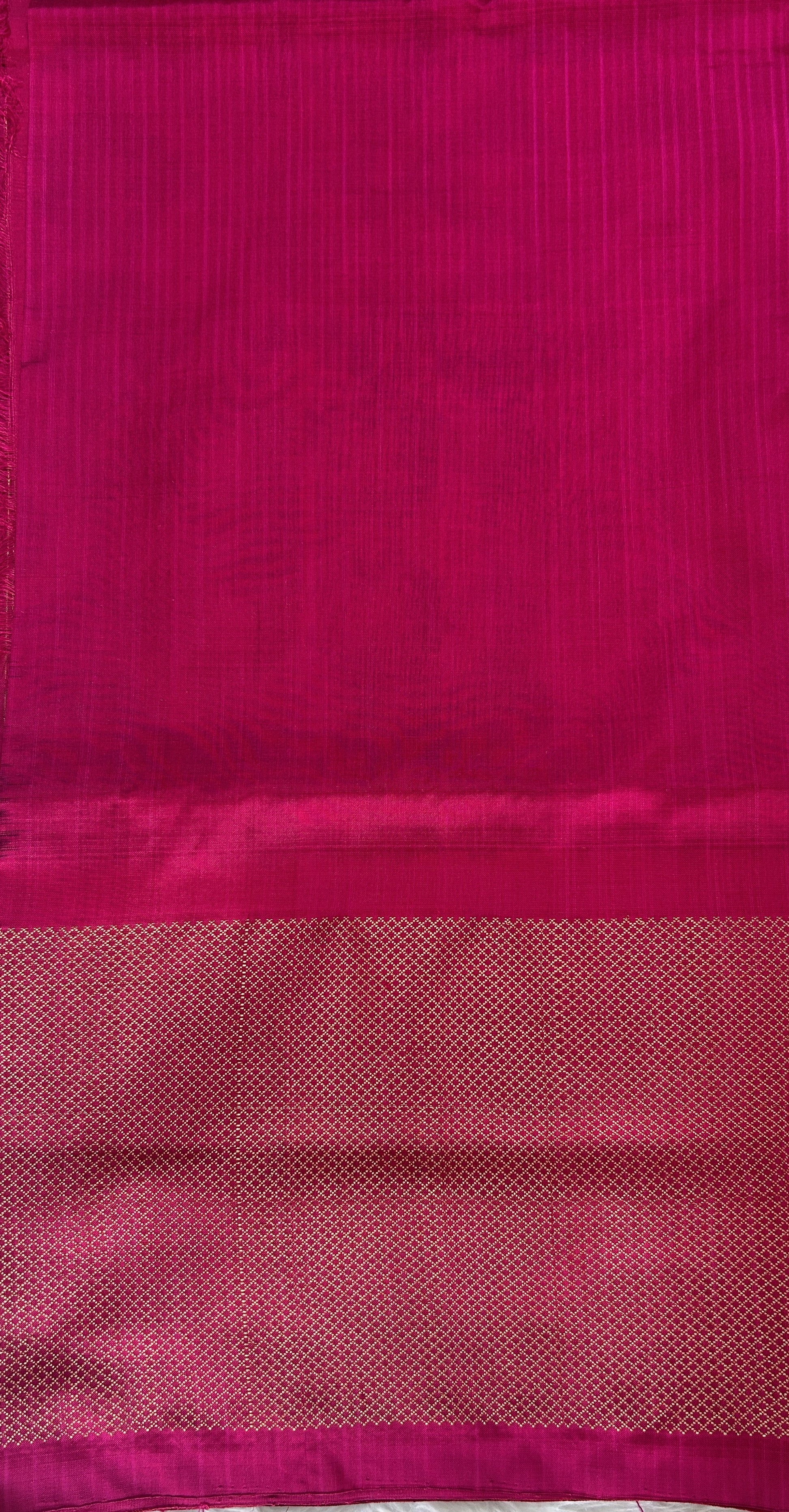 Ikkat Pattu Saree Blue colored Saree complemented with a Pink Colored Gold Kanchi border. - Sampradaya Designer Studio