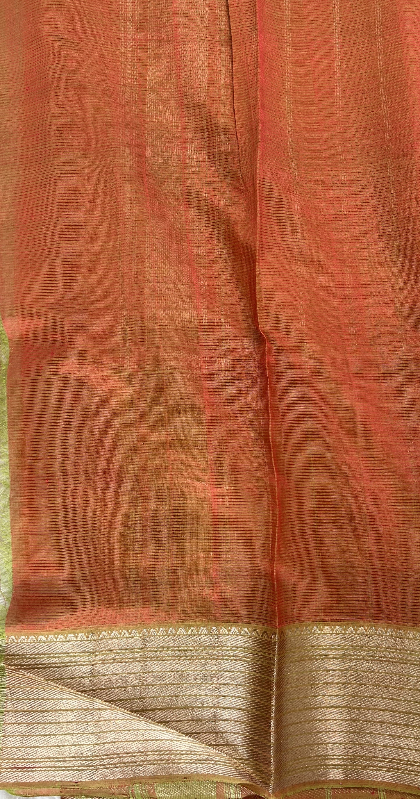 Mangalagiri Pattu Digital Print Saree Rustic Orange colored Saree complemented with a  Mangalagiri Border - Sampradaya Designer Studio