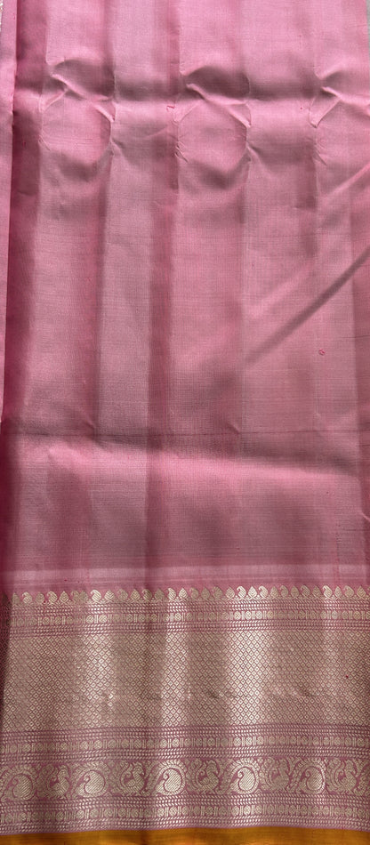 Gadwal Pattu Saree Black Colored Complemented With a Pink Color Zari Border - Sampradaya Designer Studio