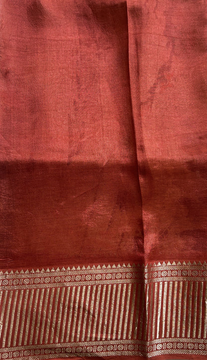 Mangalagiri Pattu Digital Print Saree Cream colored complemented with a Zari Border - Sampradaya Designer Studio