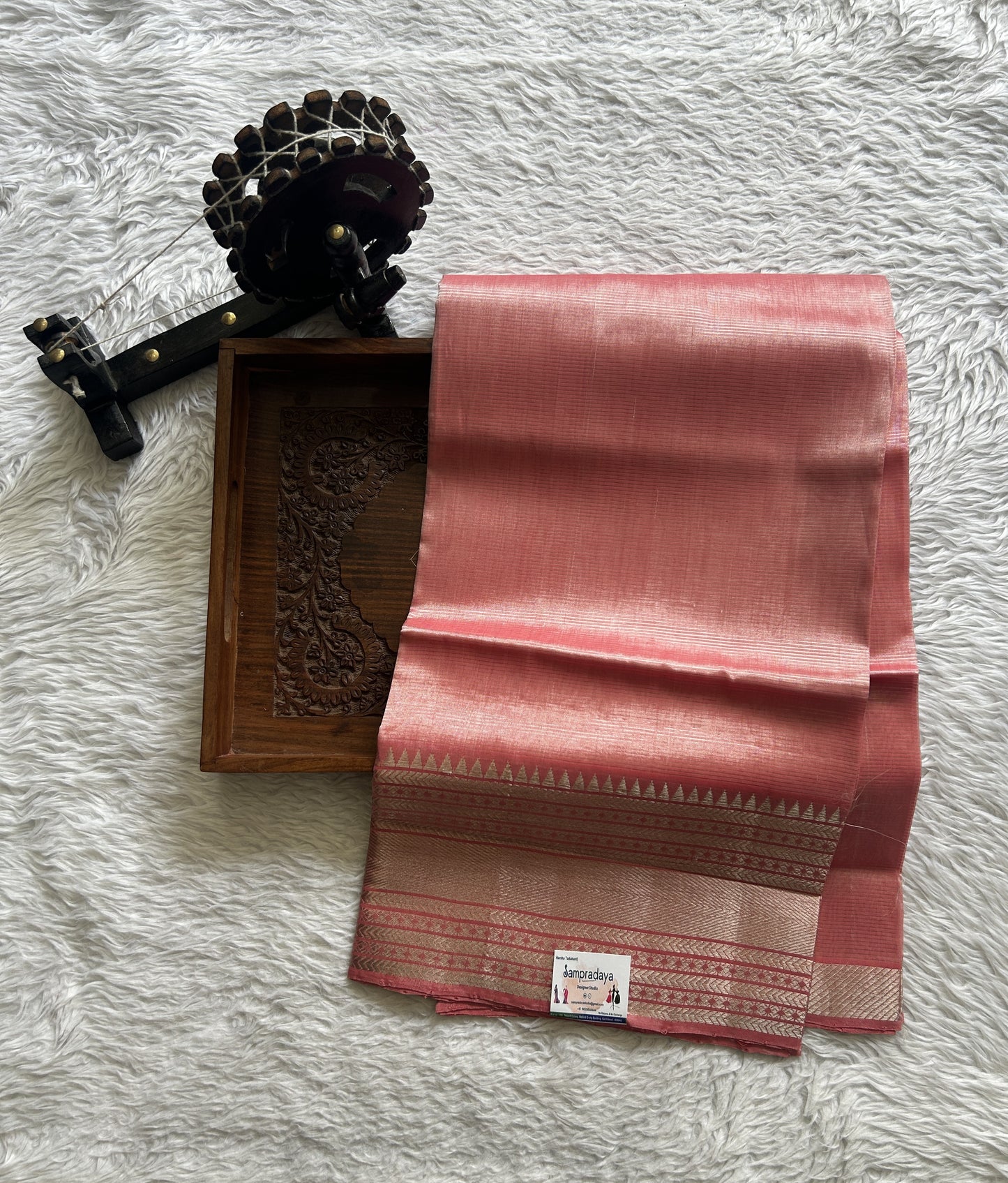 Pure Mangalagiri Pattu Dress Material Pink Color With a Zari Border. - Sampradaya Designer Studio