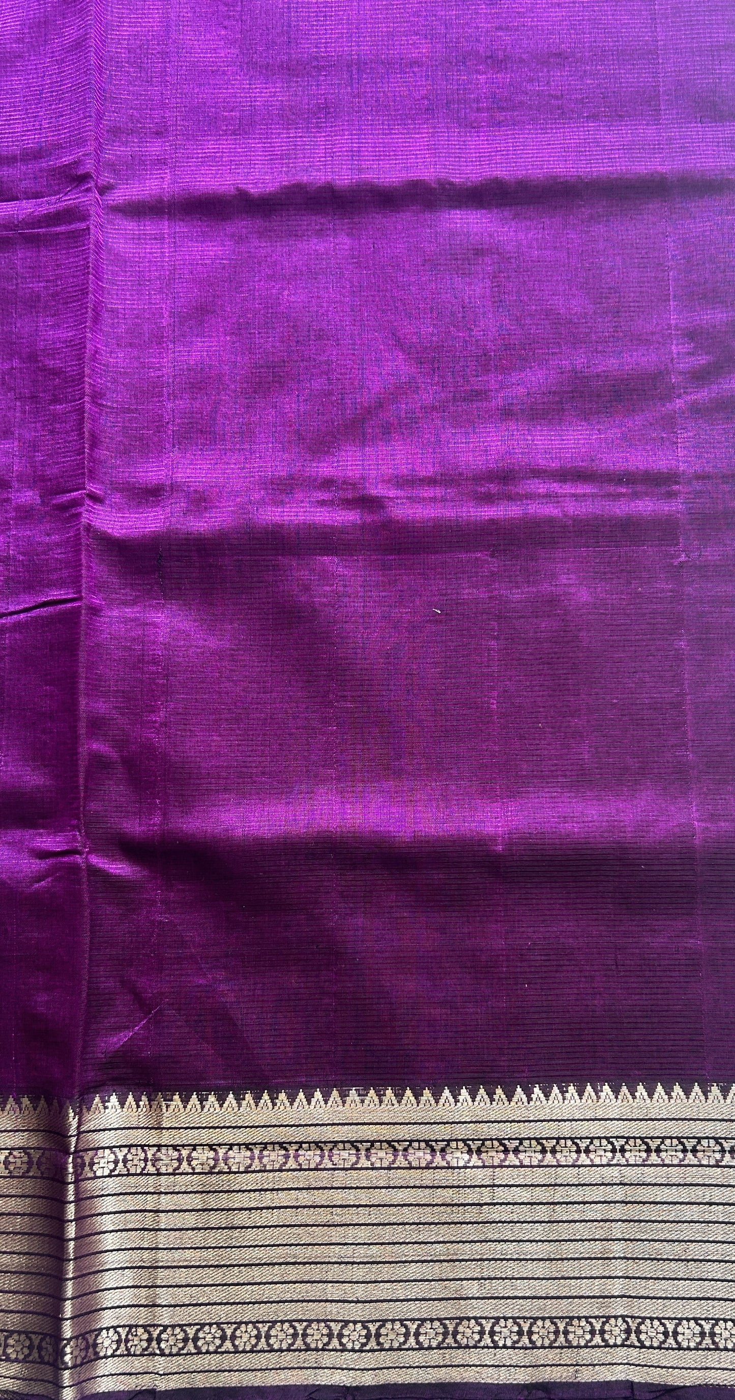 Mangalagiri Plain Pattu Saree Purple colored complemented with a Zari Border - Sampradaya Designer Studio