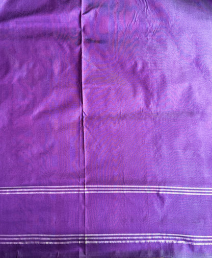 Ikkat Pattu Saree Violet colored complemented with a Patola border.