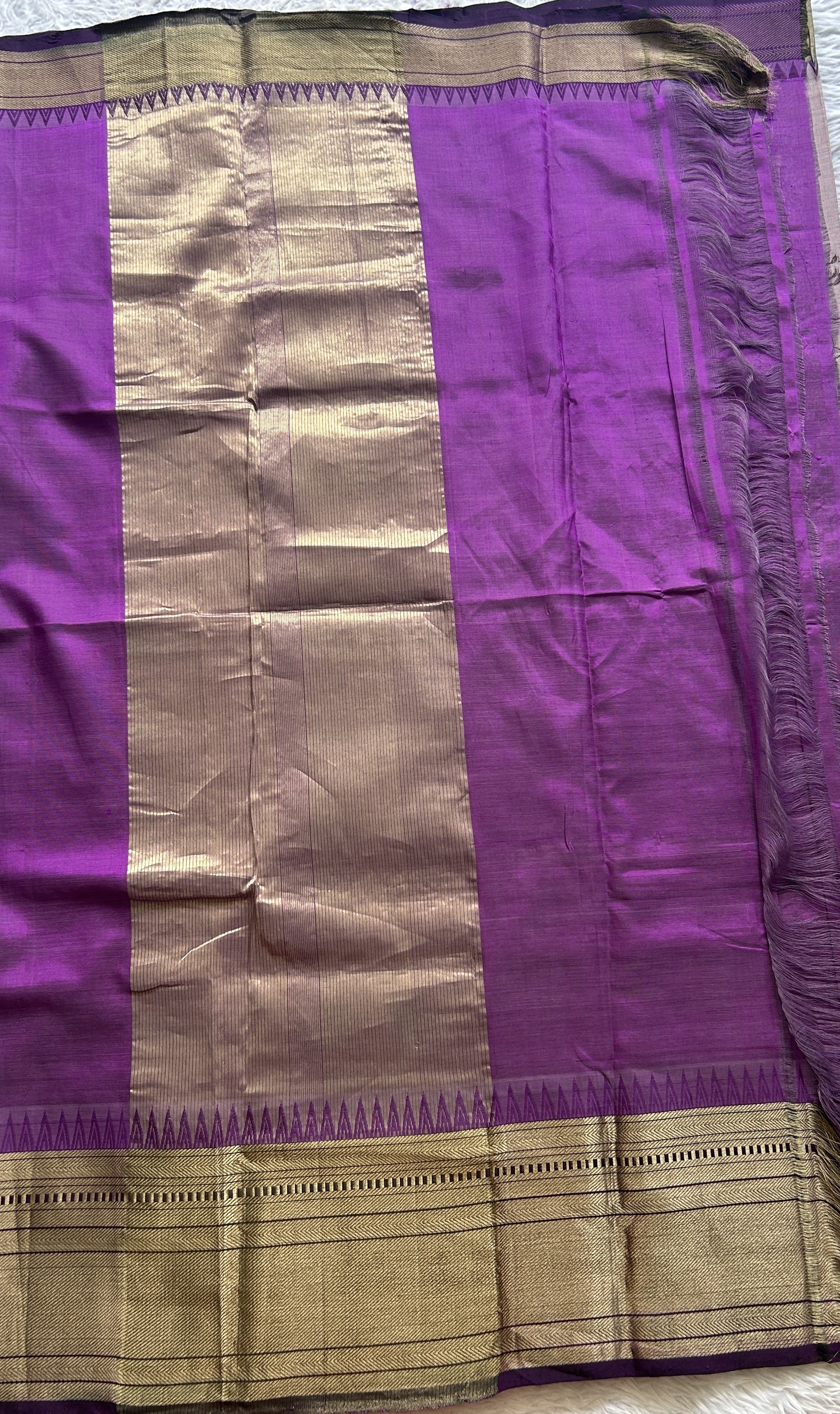 Mangalagiri Pattu Digital Print Saree Light Purple colored complemented with a Zari Border - Sampradaya Designer Studio