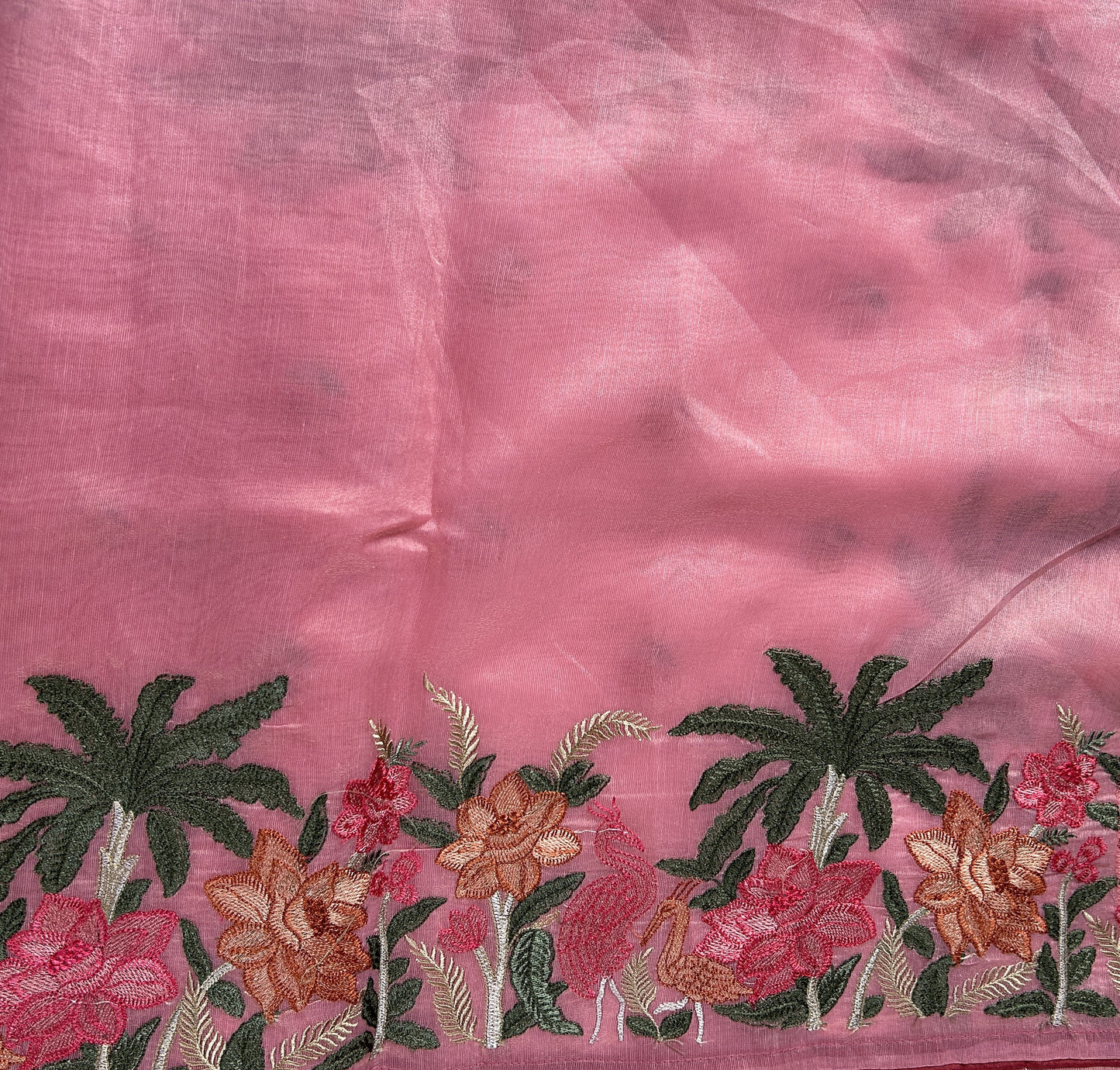 Semi Tussar Designer Saree Light Pink colored Saree complemented with a Machine Embroidery border. - Sampradaya Designer Studio