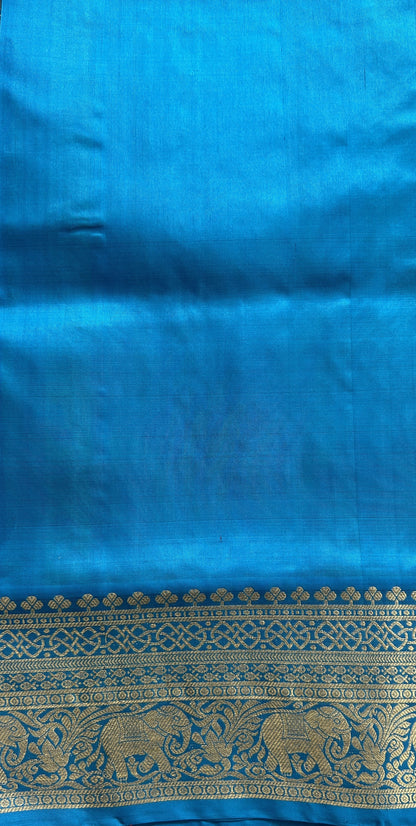 Venkatagiri Pattu Saree Light Green Colored Complemented With a Zari Border.