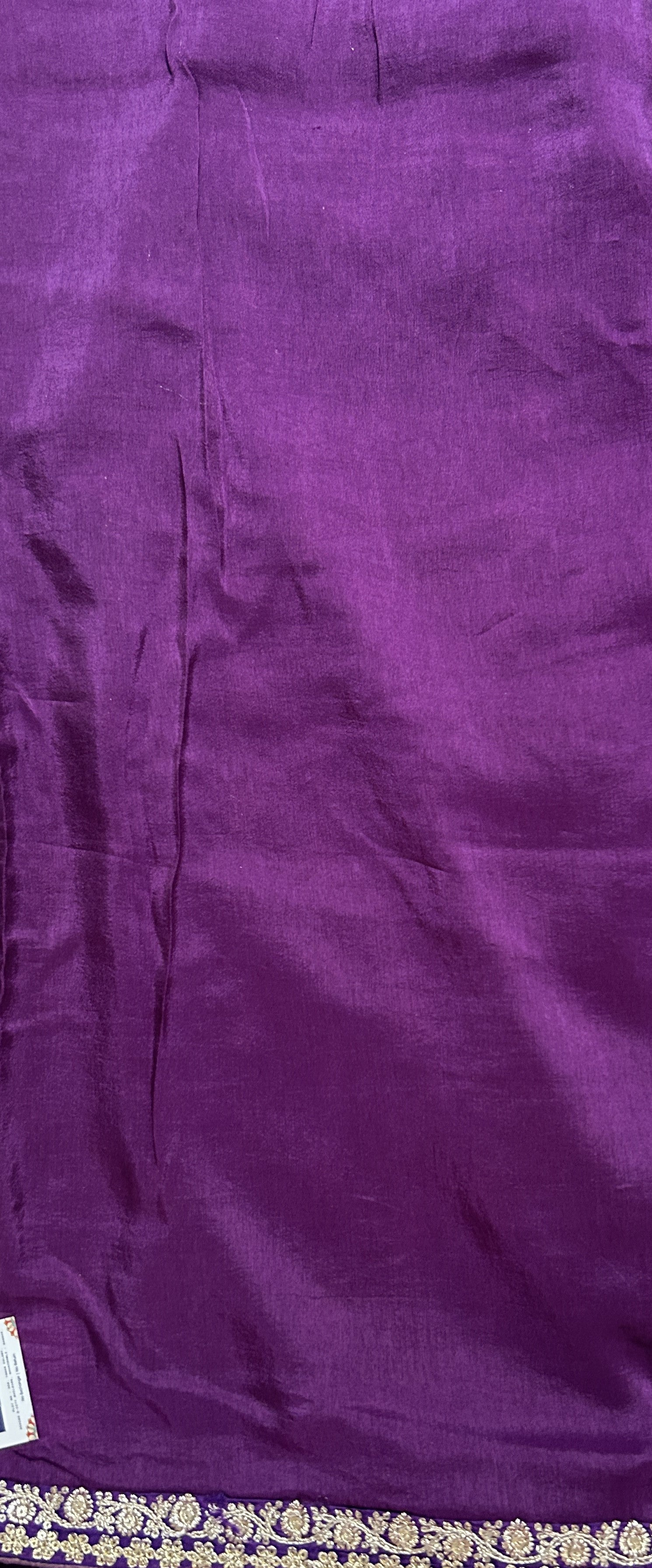 Banarasi Georgette Silk Saree Purple colored Saree complemented with a borderless Saree. - Sampradaya Designer Studio