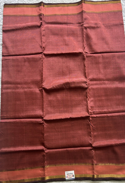 Mangalagiri Plain Pattu Saree Onion Pink colored complemented with a Zari Border.