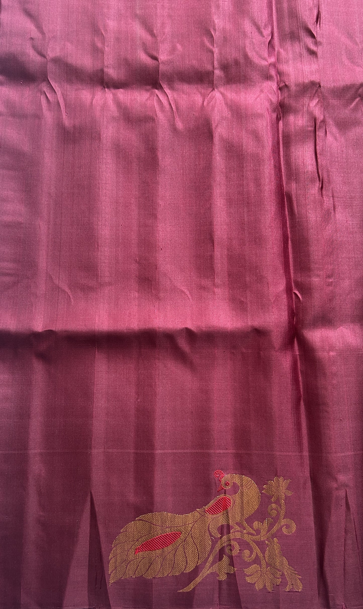 Gadwal Silk Saree Brown Colored Complemented With a Minakari Border - Sampradaya Designer Studio