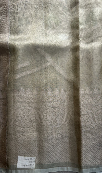 Silk kota Saree Light Gray colored Complemented with a Zari Border. - Sampradaya Designer Studio