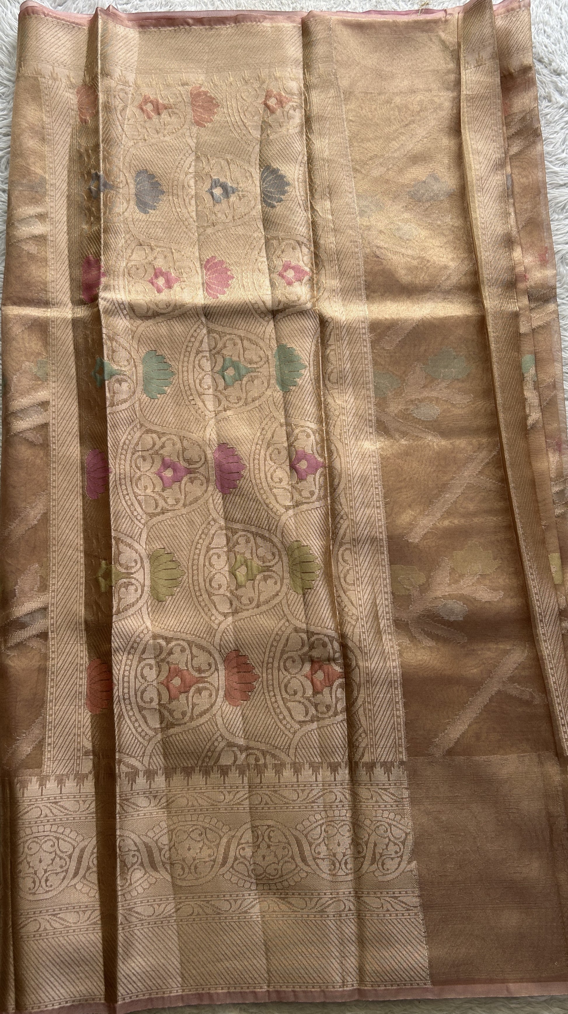 Silk kota Saree Light Pink colored Complemented with a Zari Border. - Sampradaya Designer Studio