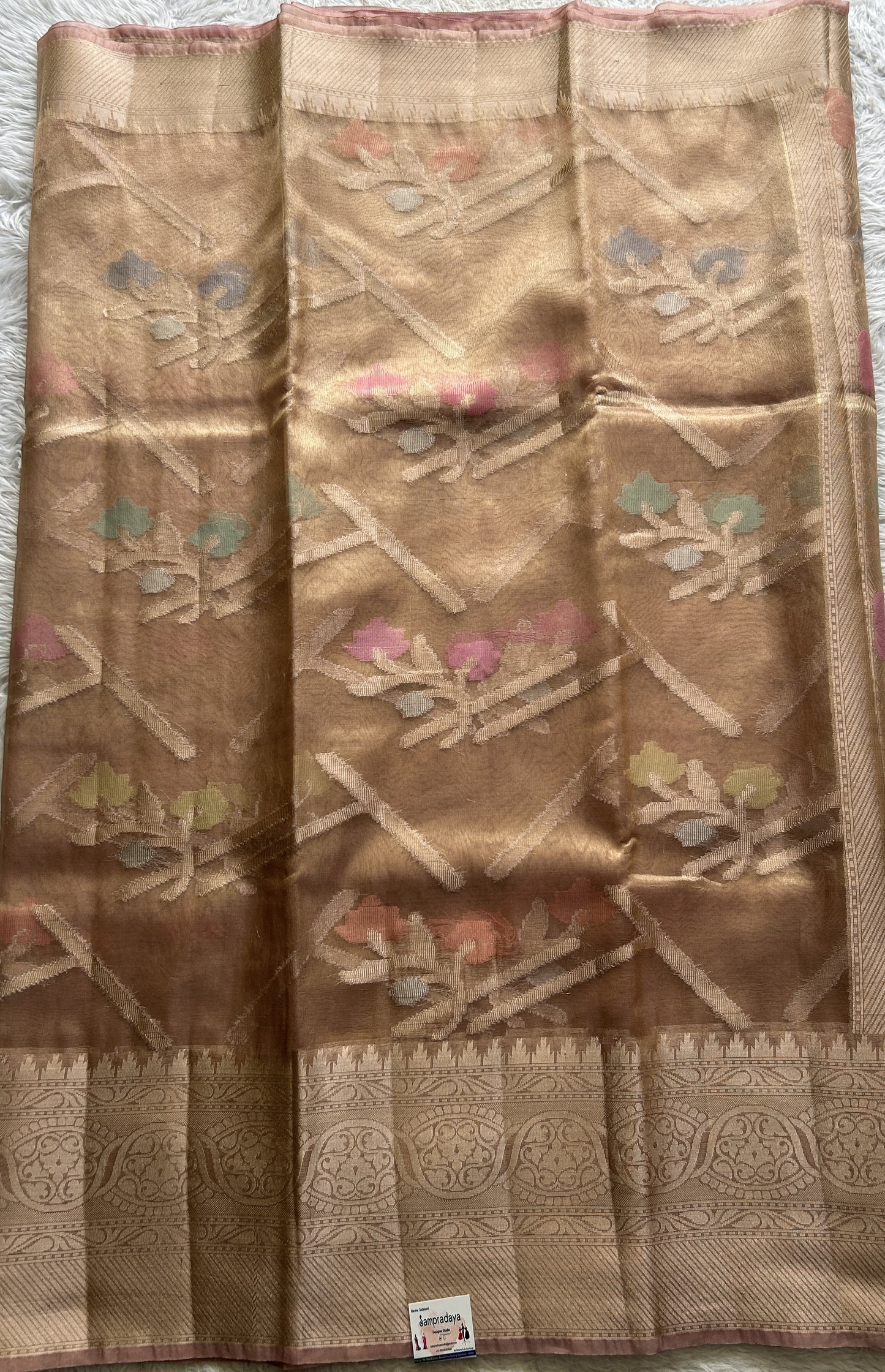 Silk kota Saree Light Pink colored Complemented with a Zari Border. - Sampradaya Designer Studio