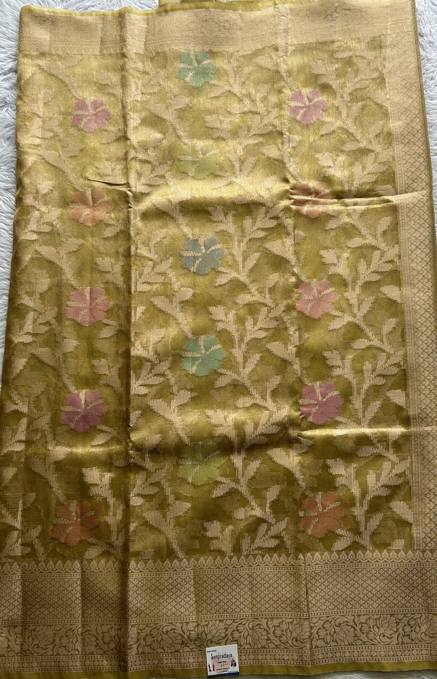 Silk kota Saree Light Yellow colored Complemented with a Zari Border. - Sampradaya Designer Studio