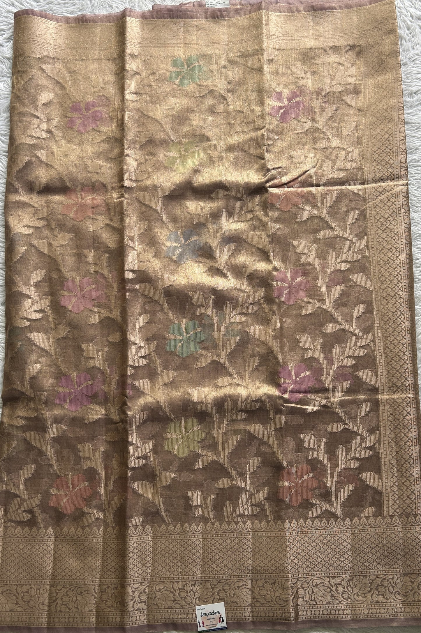 Silk kota Saree Lavender colored Complemented with a Zari Border. - Sampradaya Designer Studio