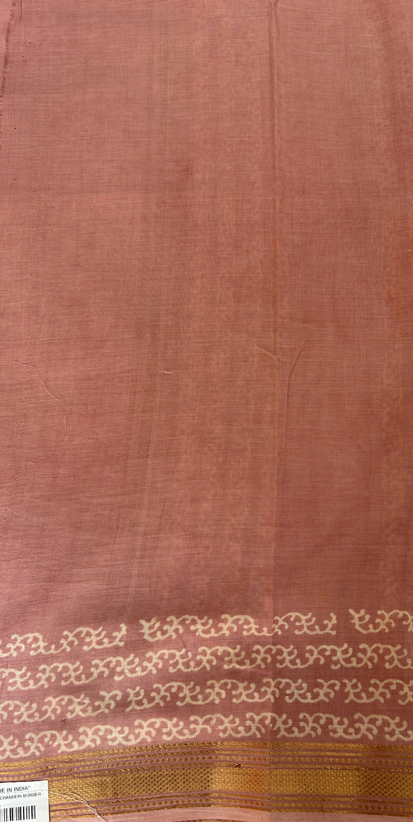 Banarasi Cotton Saree Light Pink Colored Complemented with a Zari Border. - Sampradaya Designer Studio