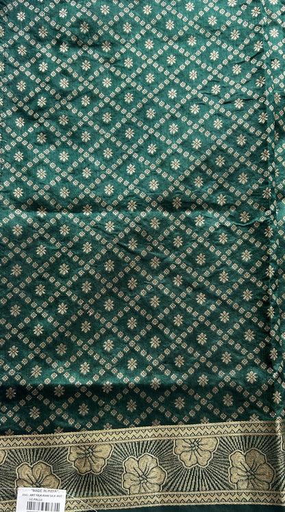 Semi Raw Silk Saree Cyan Blue Colored Complemented with a Zari Border. - Sampradaya Designer Studio